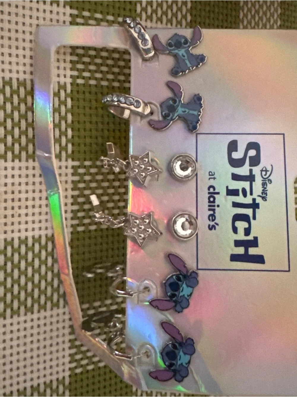 Disney Stitch Earring Set in Blue and Silver